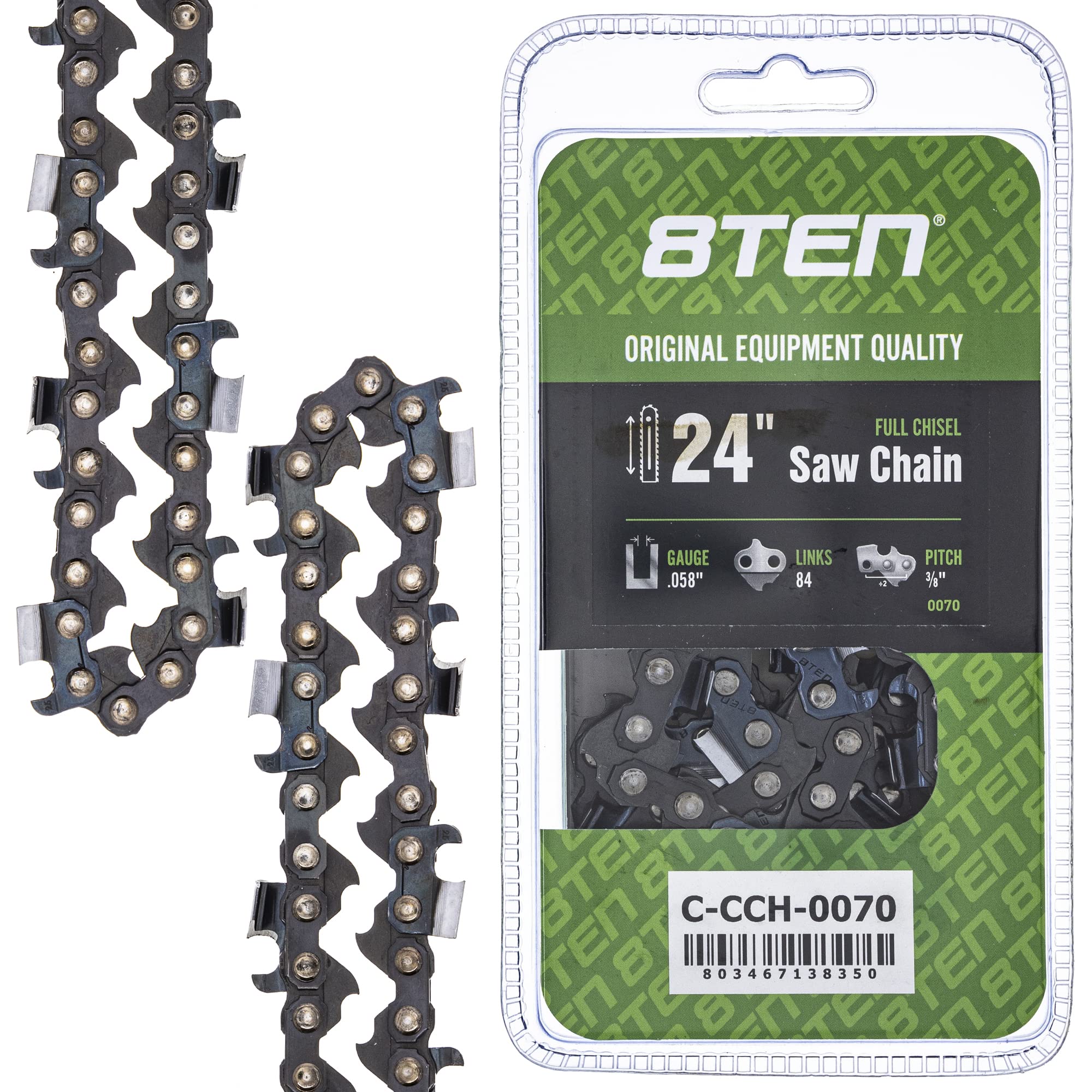 Amazon.com: 8TEN Full Chisel Chainsaw Chain 24 Inch .058 3/8 84DL